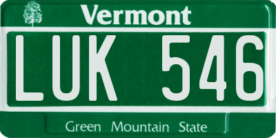 VT license plate LUK546