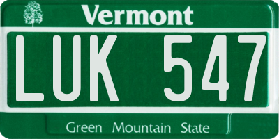 VT license plate LUK547