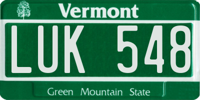 VT license plate LUK548