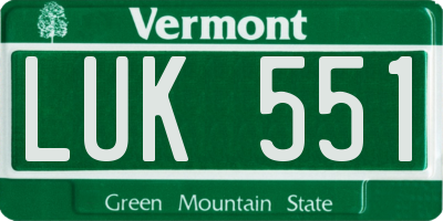 VT license plate LUK551