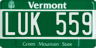 VT license plate LUK559