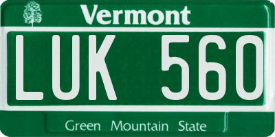 VT license plate LUK560