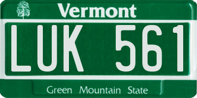 VT license plate LUK561