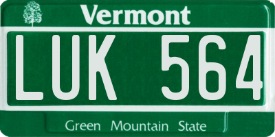 VT license plate LUK564