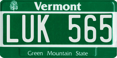 VT license plate LUK565