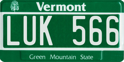 VT license plate LUK566