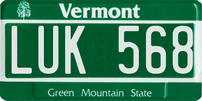 VT license plate LUK568
