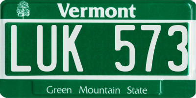 VT license plate LUK573