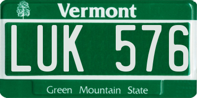 VT license plate LUK576