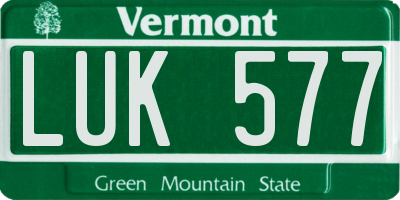 VT license plate LUK577
