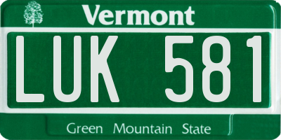 VT license plate LUK581