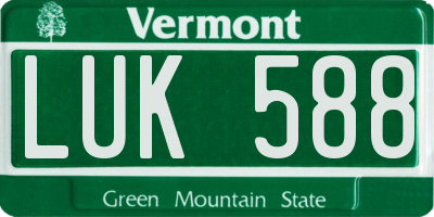 VT license plate LUK588