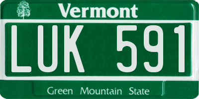VT license plate LUK591