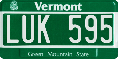 VT license plate LUK595