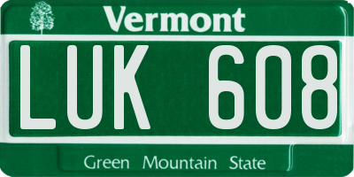 VT license plate LUK608