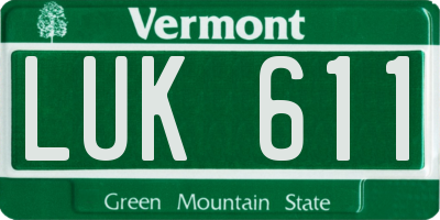 VT license plate LUK611