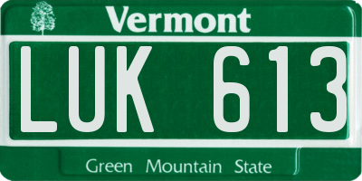 VT license plate LUK613