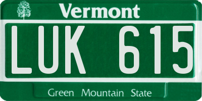 VT license plate LUK615