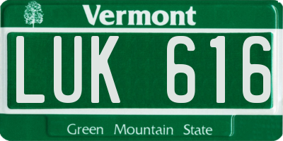VT license plate LUK616