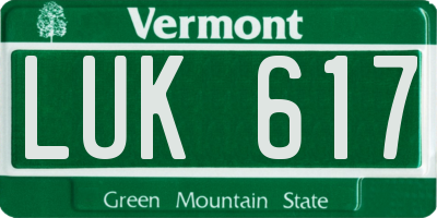 VT license plate LUK617