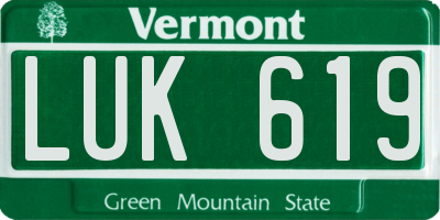 VT license plate LUK619
