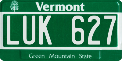 VT license plate LUK627