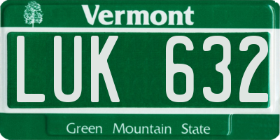 VT license plate LUK632