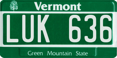 VT license plate LUK636