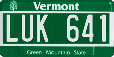 VT license plate LUK641