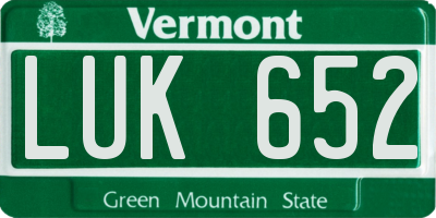 VT license plate LUK652
