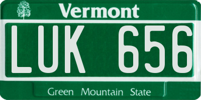 VT license plate LUK656