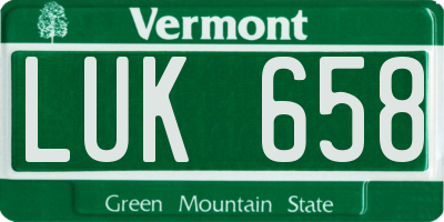 VT license plate LUK658
