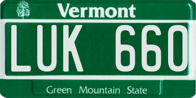 VT license plate LUK660