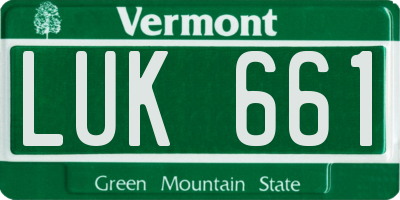 VT license plate LUK661