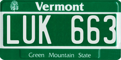 VT license plate LUK663