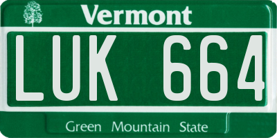 VT license plate LUK664