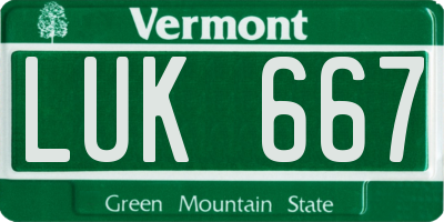 VT license plate LUK667
