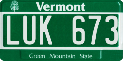 VT license plate LUK673