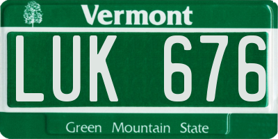 VT license plate LUK676