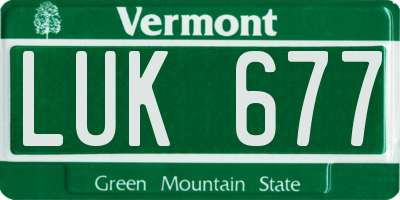 VT license plate LUK677