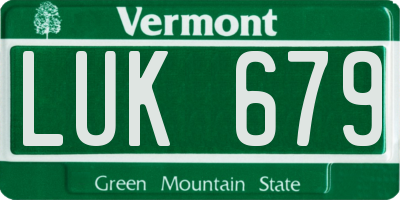 VT license plate LUK679