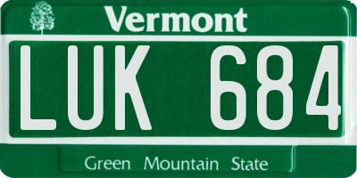 VT license plate LUK684