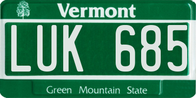 VT license plate LUK685