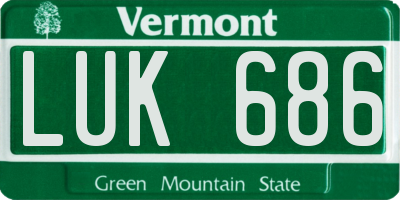 VT license plate LUK686