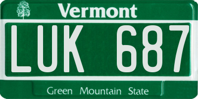 VT license plate LUK687
