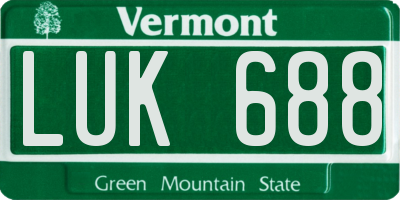 VT license plate LUK688