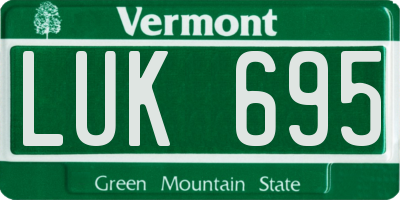 VT license plate LUK695