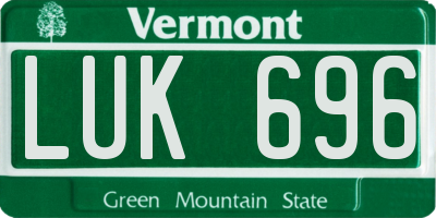 VT license plate LUK696