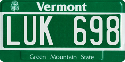 VT license plate LUK698