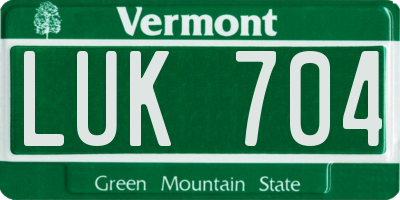 VT license plate LUK704